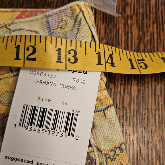 Free People Alani Floral Yellow Denim Cut Off Shorts - Picture 9 of 12